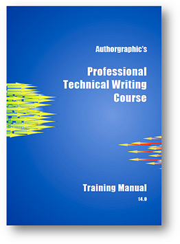 Technical Author training courses UK. Here is our 150-page training manual, written speciall for this course, and regularly updated since we started in 2004